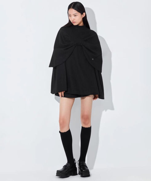 Bow Cape Wool Blend Top